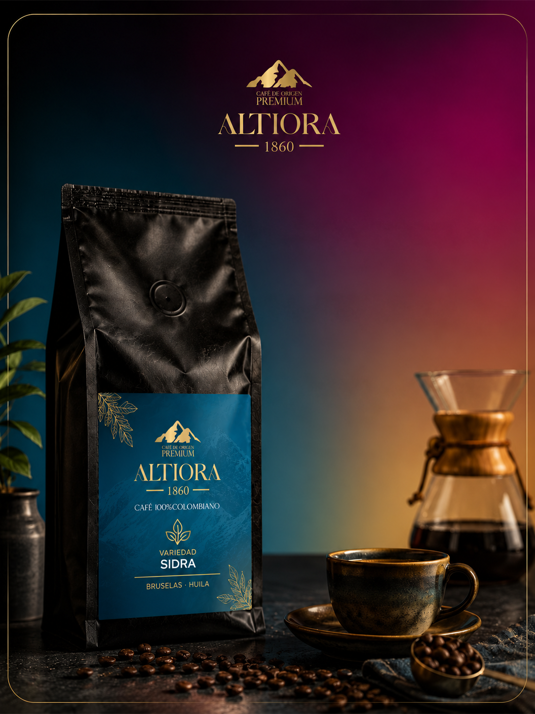 Bolsa azul de café Altiora variedad Sidra